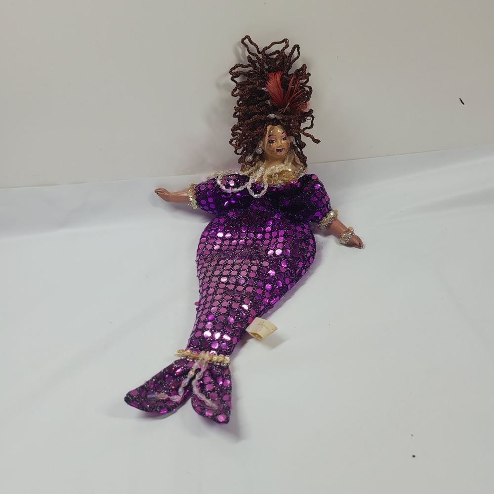 Wayne Kleski Katherine's Collection Mermaid Doll 18" Purple Sequin Body Retired